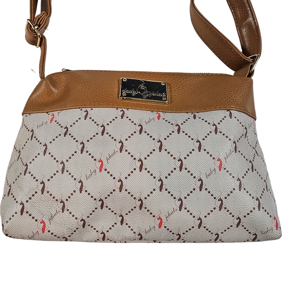 Baby Phat Tan Crossbody Purse Adjustable Strap Cat Spellout Logo Y2K Celebrity - Picture 6 of 15